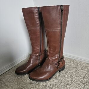 Aldo Women's Leather Brown Riding Boots, Size 6.5